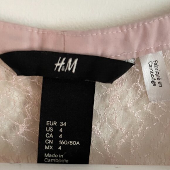 H&M Blush Pink Lace Sleeveless Top - Picture 3 of 8